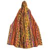 Mexican Folk Art Boho Print Adult Halloween Hooded Cloak, Hood & Bow Tie, For Cosplay/Trick-Or-Treat