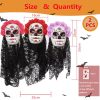 Mexican Day of the Dead Mask for Women Dia de los Muertos Headpiece Full Skeleton Skull Flower Mask, Festival Cosplay