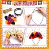 224 Pcs Day of The Dead Headpiece Mexican Flower Crown Headband Cosplay for Party Marigold DIY Set Halloween Headdress Mexican