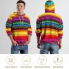 Mexican Serape Colorful Stripes Hoodie Sweatshirt Pullover Hooded Outfits Tops for Men Women