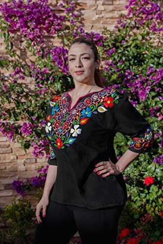 Traditional Mexican Shirt for Women Made in Mexico - Embroidered Mexican Peasant Blouse - Cinco de Mayo Clothes for Women