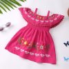 Mexican Dress for Baby Girls Traditional Cinco de Mayo Fiesta Dress Off-Shoulder Floral Embroidered Dress