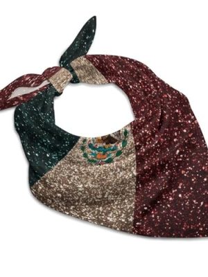 Mexican Flag Silk Like Scarf for Women Pattern Bandanas Square Headscarf Headdress Party Favor
