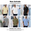 Mens Guayabera Shirts Linen Short Sleeve Button Down Casual Beach Cuban Camp Mexican Shirt for Men Khaki