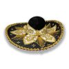 Authentic Mariachi Charro Sombrero - Traditional Mexican Hat with Unique Embroidery, Black Gold (Design and Color May Vary)