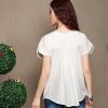 Women's Peasant Tops Mexican Blouse Flowers Embroidered Boho T Shirt
