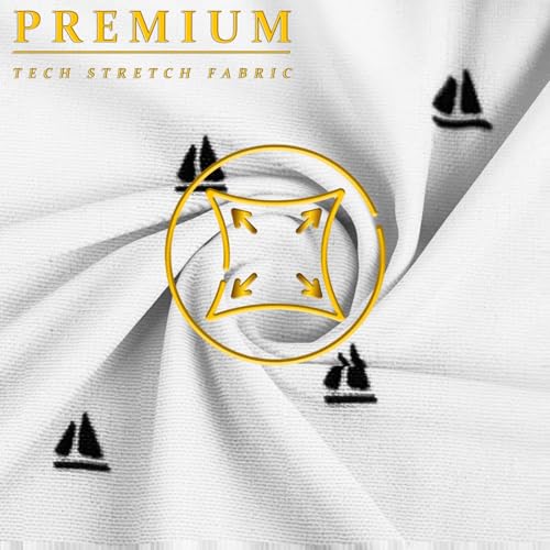 Men Classic Slim Fit Woven Short Sleeve Wrinkle Resistant Print Shirt