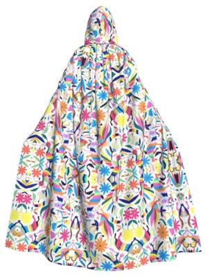 Mexican Otomi Animals Print Variety Hooded Cloak For Halloween Carnival Cosplay And Themed Parties Cloak