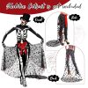 Women Halloween Day of Dead Costume Halloween Mexican Flower Skirt Gothic Dress for Halloween Costume Dress Party