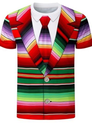 Men's 3D Pattern Festival T-Shirts Short Sleeve Holiday Novelty Casul Tee