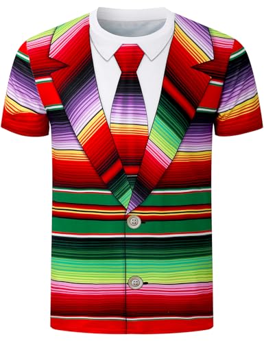Men's 3D Pattern Festival T-Shirts Short Sleeve Holiday Novelty Casul Tee
