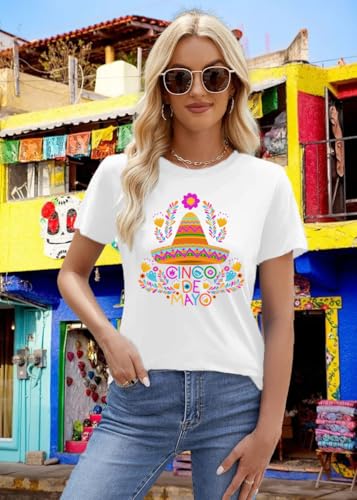 Womens Cinco De Mayo Shirt Mexican Fiesta Party Tshirt Sombrero Tee Top