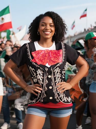 Women's Mariachi T-Shirts Graphic Short Sleeve Mexican Fiesta Costume