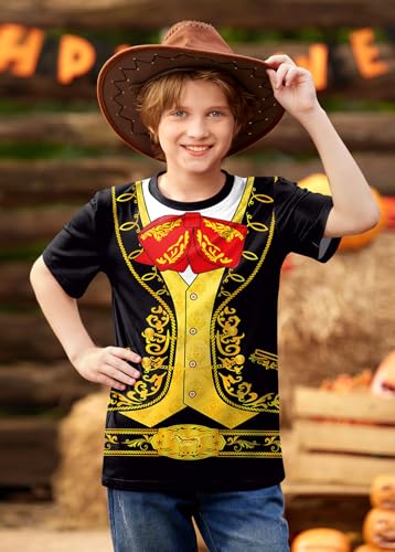 Unisex Kids Halloween Funny Short Sleeve Tee Shirt Cute Print Top 4-14 Years