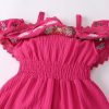 Mexican Dress for Baby Girls Traditional Cinco de Mayo Fiesta Dress Off-Shoulder Floral Embroidered Dress