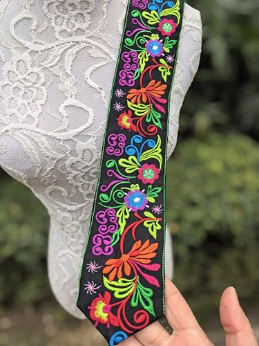 Traditional Embroidered Mexican Belt Tassel Waist Belt Adjustable Belt Day Of The Dead Ethnic Boho Party Belt E1