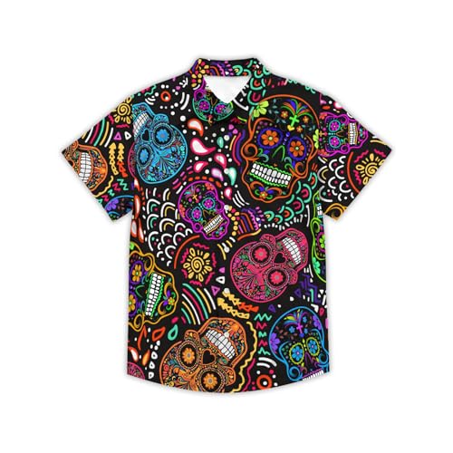 Funny Neon Hawaiian Shirt for Men Button Down Tropical Beach Aloha Shirt Summer Holiday Glow Party Outfits