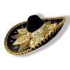 Authentic Mariachi Charro Sombrero - Traditional Mexican Hat with Unique Embroidery, Black Gold (Design and Color May Vary)