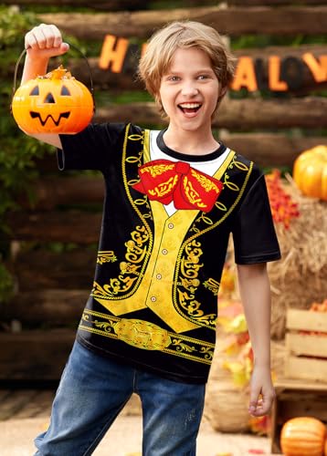 Unisex Kids Halloween Funny Short Sleeve Tee Shirt Cute Print Top 4-14 Years