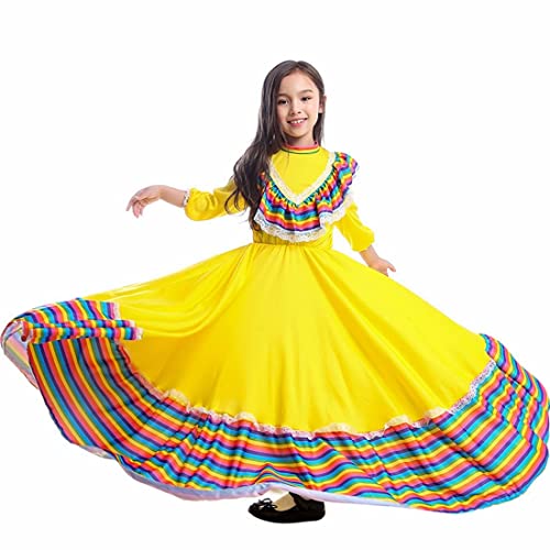 Mexican Traditional Dress Girls National Style Princess Dress Halloween Carnival Birthday Party Dress
