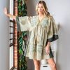 Print Dresses for Women with V-Neck Summer Cotton 3/4 Sleeves Casual Loose Fit Boho Vintage Floral Tunic Dress 2025