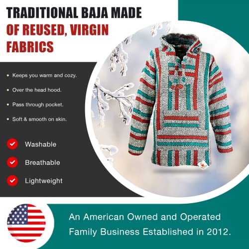 Premium Baja Hoodie Sweatshirt Pullover Jerga Poncho