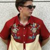 Men’s Hawaiian Shirt Short Sleeve Western Style Symmetrical Pattern Button Up Casual Holiday Beach Summer Shirt