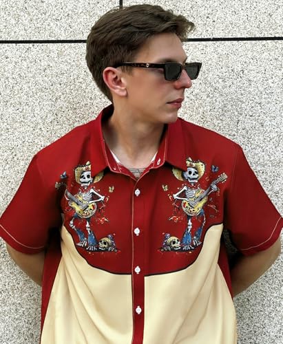Men’s Hawaiian Shirt Short Sleeve Western Style Symmetrical Pattern Button Up Casual Holiday Beach Summer Shirt