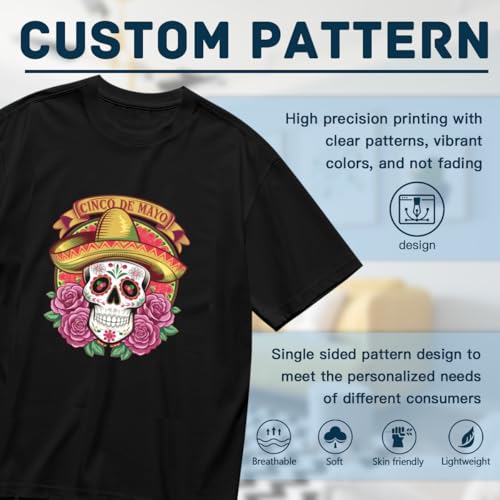 Retro Cinco de Mayo Mexican Skull Graphic Unisex T-Shirt for Women Or Men Boys Girls Gift
