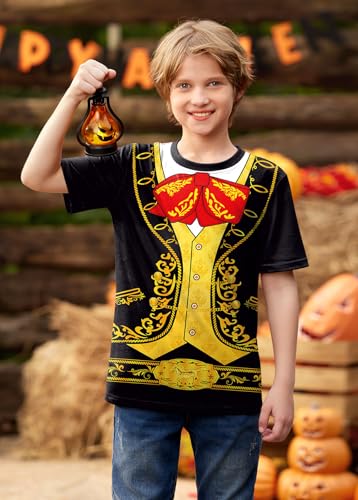Unisex Kids Halloween Funny Short Sleeve Tee Shirt Cute Print Top 4-14 Years