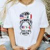 Yes I'm Both of Them Shirt – Half Mexican American T-Shirt, Mexico America USA Flag, Woman Messy Bun Top, Statement Gift Tee