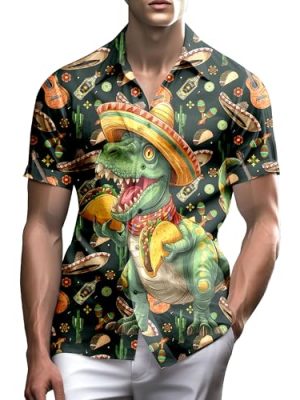 Neon Shirts for Men Button Up Shirts,Mens Neon Shirt Hawaiian Shirt for Men,Mens Beach Shirts Neon Clothes