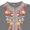 Women's Mexican Boho Embroidered Tops Long Sleeve Peasant Casual Loose Tunics Fall Blouse Shirts for Women