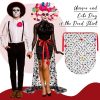 Women Halloween Day of Dead Costume Halloween Mexican Flower Skirt Gothic Dress for Halloween Costume Dress Party