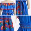 Kids Girl Mexican Dress Traditional Floral Print Ethnic Wear Fiesta Dresses Birthday Outfit Costume 5-12T