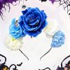 Halloween Headband Mexican Flower Crown Skull Hair Accessories Women Day of The Dead Rose Floral Headpiece Party Supplies