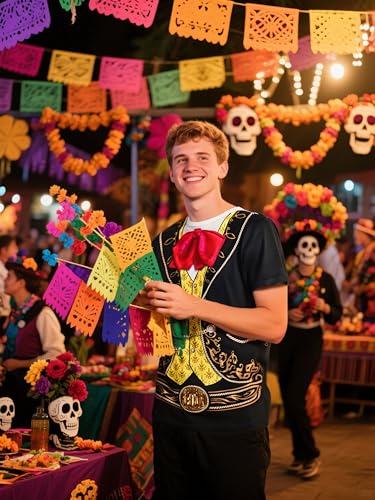 Men's Mariachi T-Shirts Graphic Short Sleeve Mexican Fiesta Costume