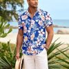 Mens Hawaiian Shirt Short Sleeve Button Down Shirts Tropical Summer Beach Shirts Casual Floral Aloha Shirts