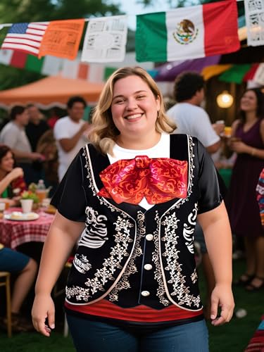 Women's Mariachi T-Shirts Graphic Short Sleeve Mexican Fiesta Costume