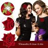 4 Pieces Rose Flower Hair Clip Big Rose Brooch Floral Clips Mexican Flower Hair Accessories for Woman Flamenco Dancer Bridal