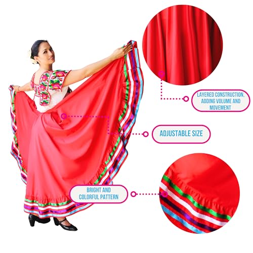 Authentic Mexican Skirt for Women Traditional Made by Original Mexican Artisans in Guerrero Folklorico Dress folklorico Skirt