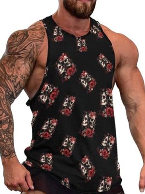 Mexican Day of The Dead Women Goth Men's Gym Tank Tops Workout Muscle Tee Training Bodybuilding Fitness Sleeveless T Shirts