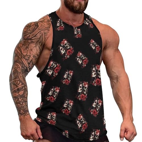 Mexican Day of The Dead Women Goth Men's Gym Tank Tops Workout Muscle Tee Training Bodybuilding Fitness Sleeveless T Shirts