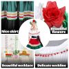 Traditional Mexican Dress for Girls Folklorico Dance Dress Cinco De Mayo Girls Party Costume Mexican Fiesta Dress Kit