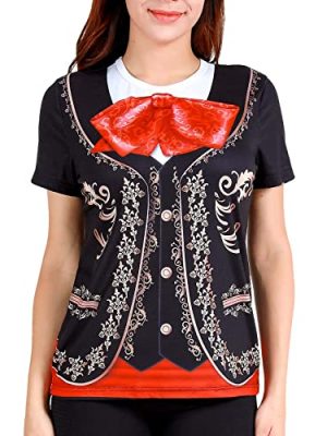 Women's Mariachi T-Shirts Graphic Short Sleeve Mexican Fiesta Costume