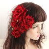 4 Pieces Rose Flower Hair Clip Big Rose Brooch Floral Clips Mexican Flower Hair Accessories for Woman Flamenco Dancer Bridal