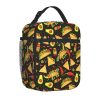 Reusable Taco Dinosaur Avocado Lunch Box for Kids Girls Boys Women Adult, Insulated Mexican Food Lunch Bag,Polyester Cooler
