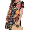 Summer Dresses for Women Casual Tshirt Short Sleeve Floral Sundress Beach Cover Ups with Pockets