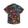 Funny Neon Hawaiian Shirt for Men Button Down Tropical Beach Aloha Shirt Summer Holiday Glow Party Outfits