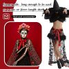 Women Halloween Day of Dead Costume Halloween Mexican Flower Skirt Gothic Dress for Halloween Costume Dress Party